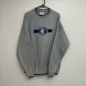 Men’s Gray Best Grandpa Ever Crewneck Sweater Size Large